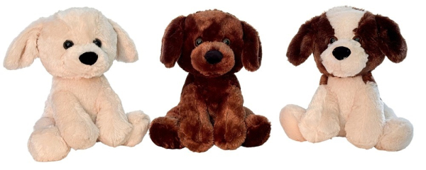 Plüsch Hund sort. sitzend 3fach 30cm